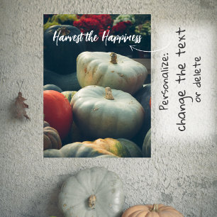 Höstpumpor i en trädgård poster