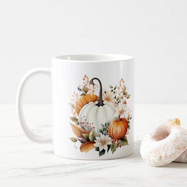Höstpumpor  kaffemugg (Med munk)