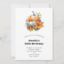 Höstpumpor med blommor och löv Födelsedag