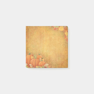 Höstpumpor och blombild post-it block