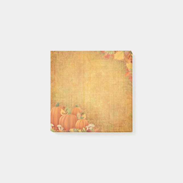 Höstpumpor och blombild post-it block (Framsida)