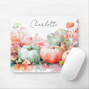 Höstpumpor och blommor musmatta