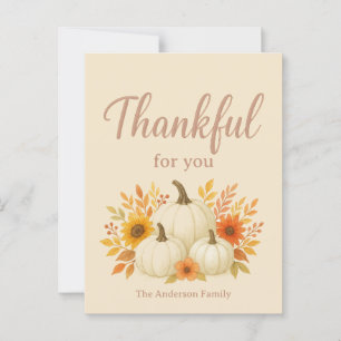 Höstpumpor & Solrosor Elegant Thanksgiving Vykort