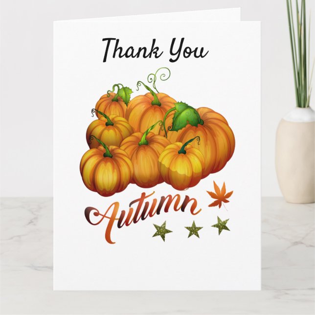 Höstpumpor Tack Kort (Framsida)