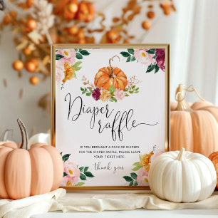Höstpumpskylt för höstpumpa för fallande blommigt poster