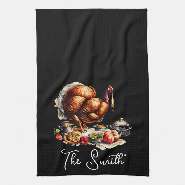 Höstpunktsbesättning för Thanksgiving | Fall Holii Kökshandduk (Vertikal)