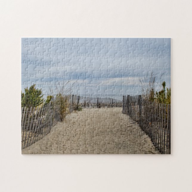 Höstpussel vid stranden pussel (Horisontell)