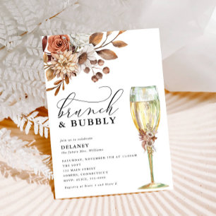Höstrapp, Blommigt för Brunch och bubbeldusch Inbjudningar