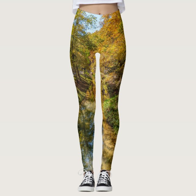 Höstreflektioner från Creek i vertikalled Leggings (Framsida)