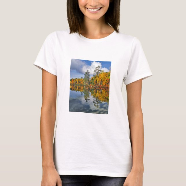 Höstreflektioner i damm, Maine Tee (Framsida)
