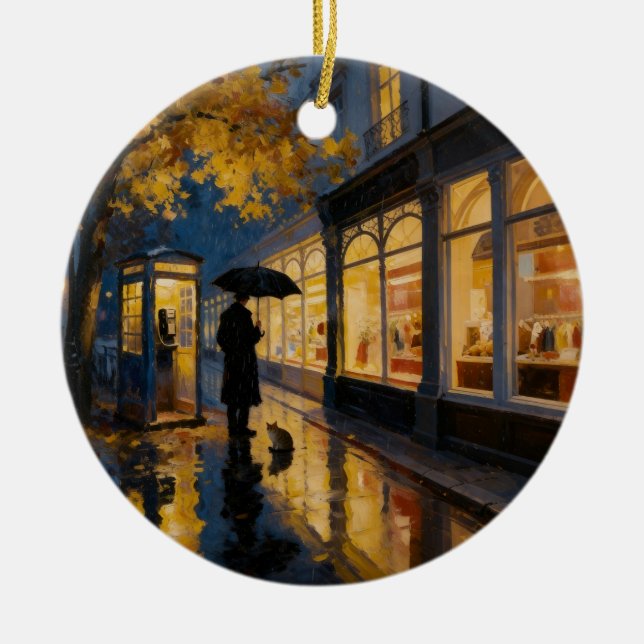 Höstregn Telefonkiosk Ornament (Framsidan)