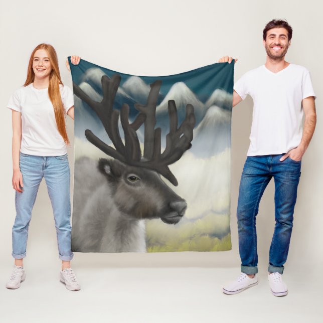 Höstreverie: Majestic Reindeer Fleecefilt (På plats)