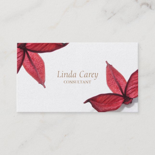 Höströd blomma, Elegant Visitkort (Framsida)