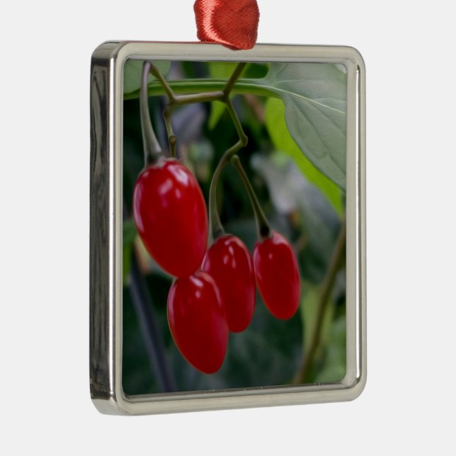 Höströda prickar julgransprydnad metall (Höger)