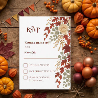 Höstromans Höstglädje | Elfenbensfärgad Burgunder OSA Kort
