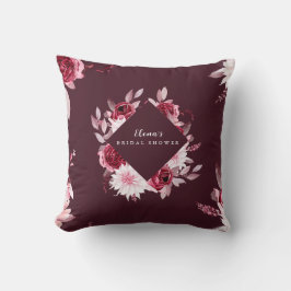 Höstromantisk guld ram floral bröllopsdusch kudde