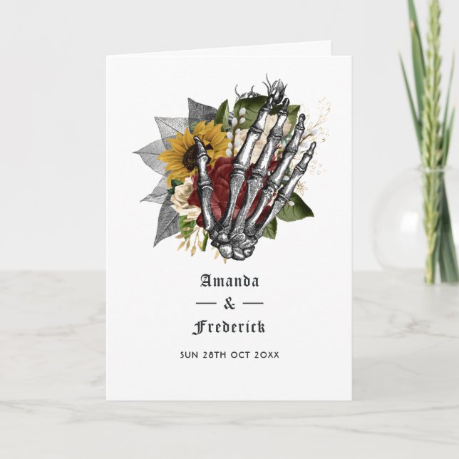 Höstrustik Floral Gotisk Bröllop Program (Framsida)