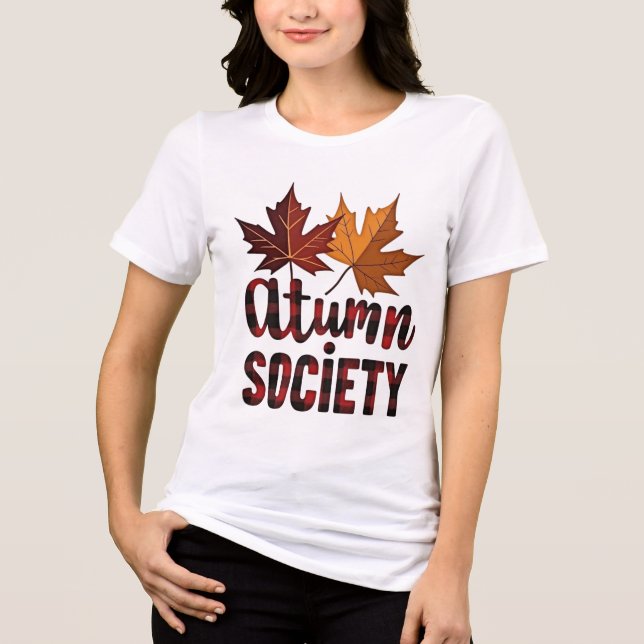 Höstsamhällets Lönnlöv Höst Säsongsdesign T Shirt (Framsida)