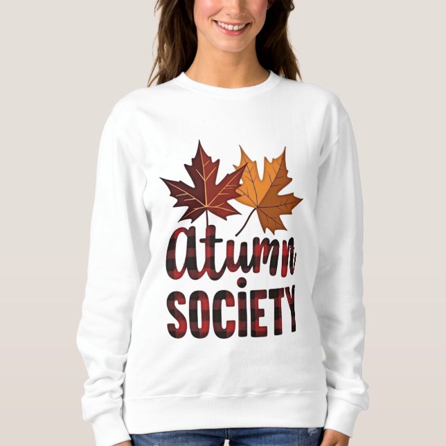 Höstsamhällets Lönnlöv Höst Säsongsdesign T Shirt (Framsida)