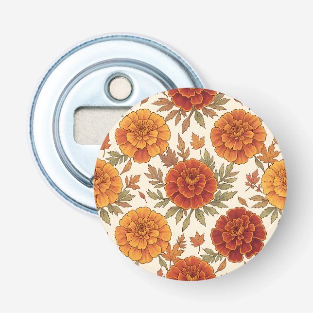 Höstsammetblomma blomster mönster flasköppnare (Framsidan)