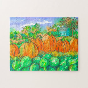 Höstsäsong för Land Home Pumpkin Patch Pussel