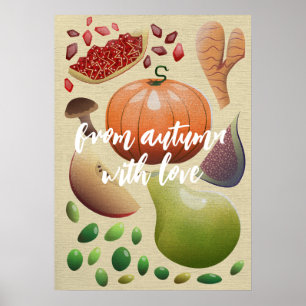 Höstsäsongen frukt och grönsaker poster