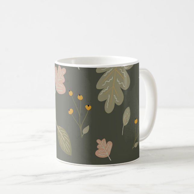 Höstsäsongen med Löv och växter Kaffemugg (Framsida höger)
