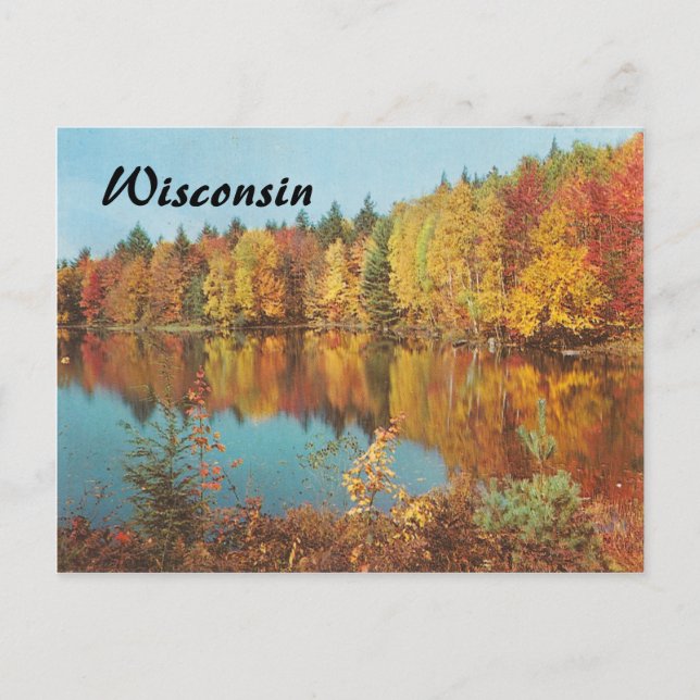 Höstscen för vintage vykort (Framsida)