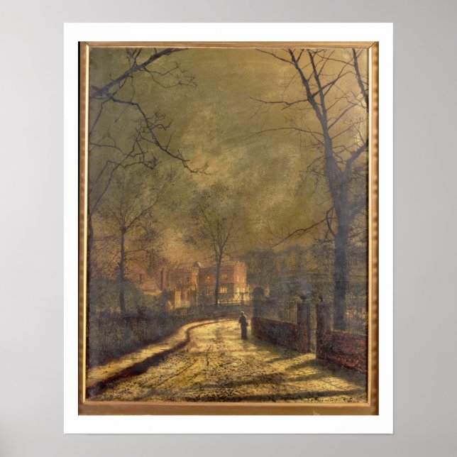 Höstscen, Leeds, 1874 (olja ombord) Poster (Framsidan)