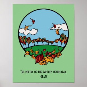Höstscen med offert poster