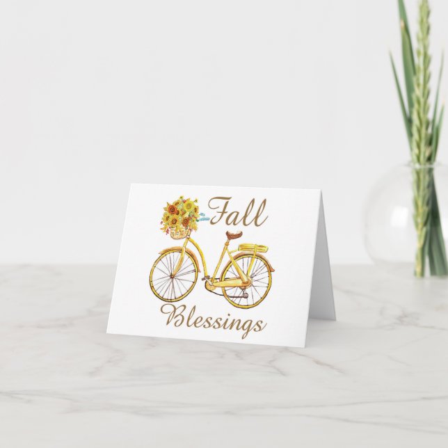 Höstsegen blomster cykel kort (Framsida)