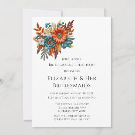 Höstsekventa Blommar Bridesmaids Luncheon Inbjudningar