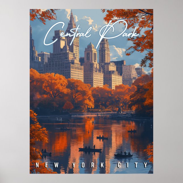 Höstserenitet: NYC Fall i Centralparken Poster (Framsidan)