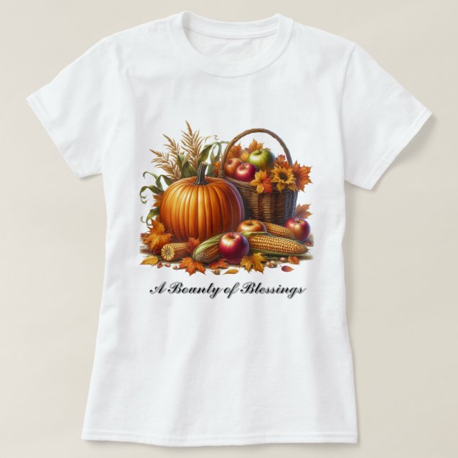 Höstsesongens överflöd av välsignelser damer  t shirt (Design framsida)