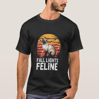 Höstsiamesisk katt Ljus Design - Fall Lights Fel T Shirt