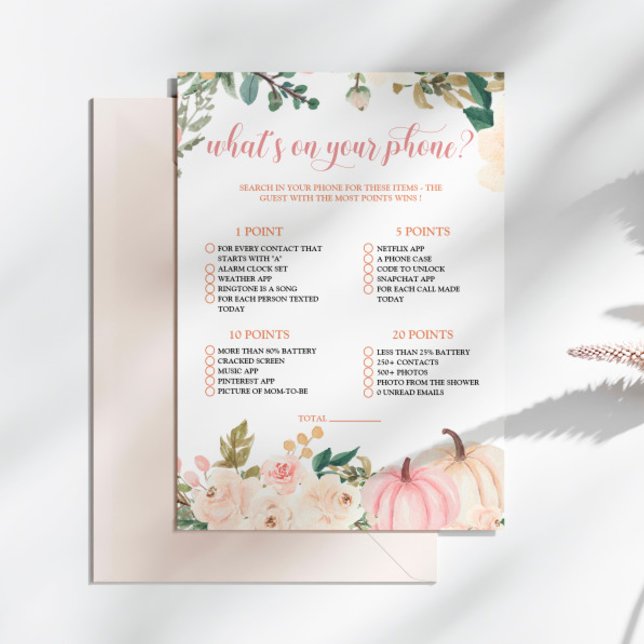 Höstsjunker vad som finns på ditt Mobila spelkort Inbjudningar (Skapare uppladdad)