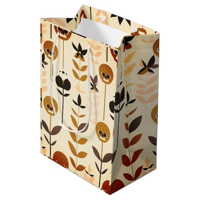 Höstskalle blomster Mönster presentbag  (Baksidan Vinklad)
