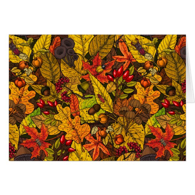 Höstskatter Hälsningskort (Framsidan Horizontal)
