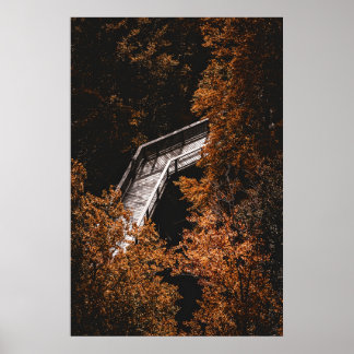 Höstskog med trä Väg Poster