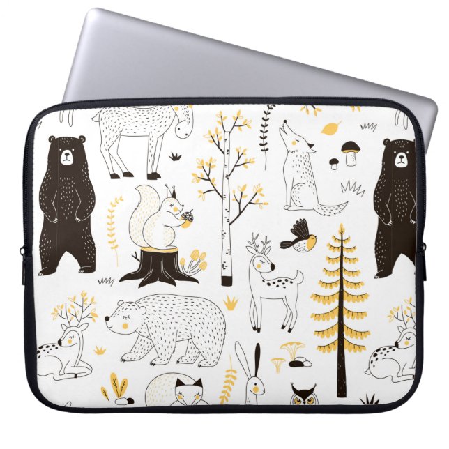 höstskog mönster laptop fodral (Framsidan)
