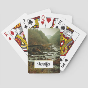 Höstskog och flodlandskap casinokort