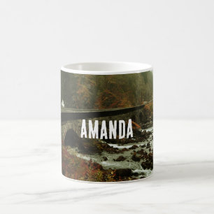 Höstskog och flodlandskap kaffemugg
