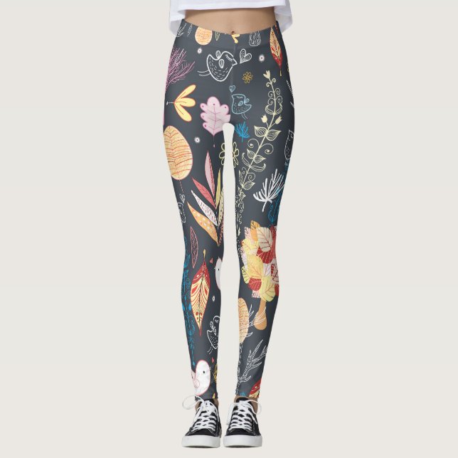 Höstskog: Texturerad Säsong Beauty. Leggings (Framsida)
