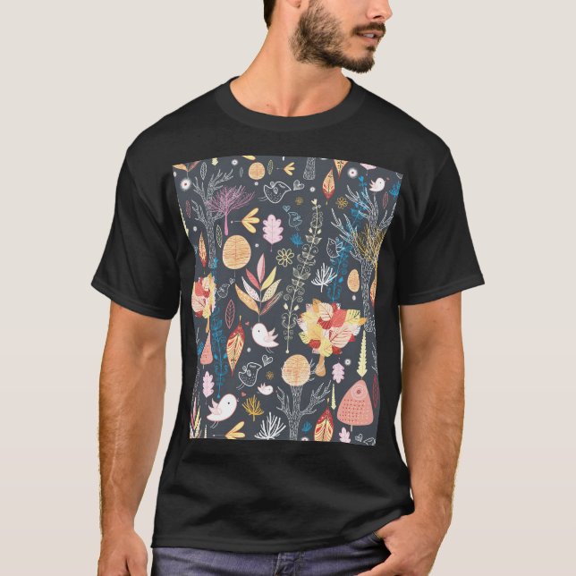 Höstskog: Texturerad Säsong Beauty. T Shirt (Framsida)