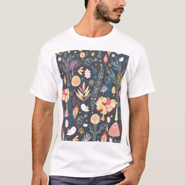 Höstskog: Texturerad Säsong Beauty. T Shirt (Framsida)