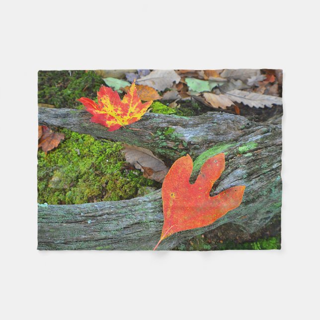 Höstskogen Löv Fleecefilt (Framsidan (Horisontell))