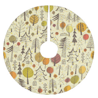 Höstskogen: Sömlös grafik Mönster. Julgransmatta Borstad Polyester