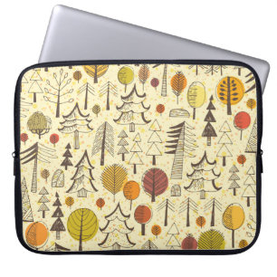 Höstskogen: Sömlös grafik Mönster. Laptop Fodral