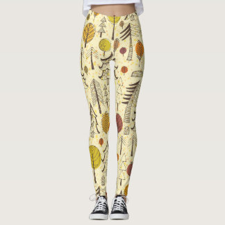 Höstskogen: Sömlös grafik Mönster. Leggings
