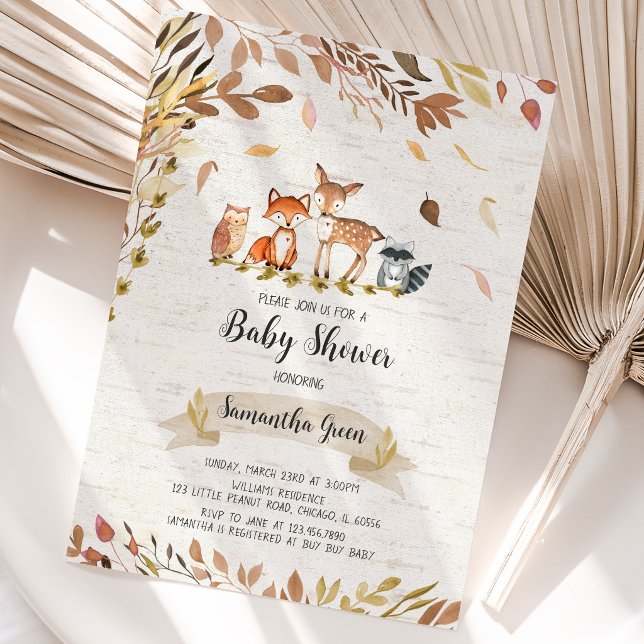 Höstskogs Baby Shower Inbjudningar (Skapare uppladdad)